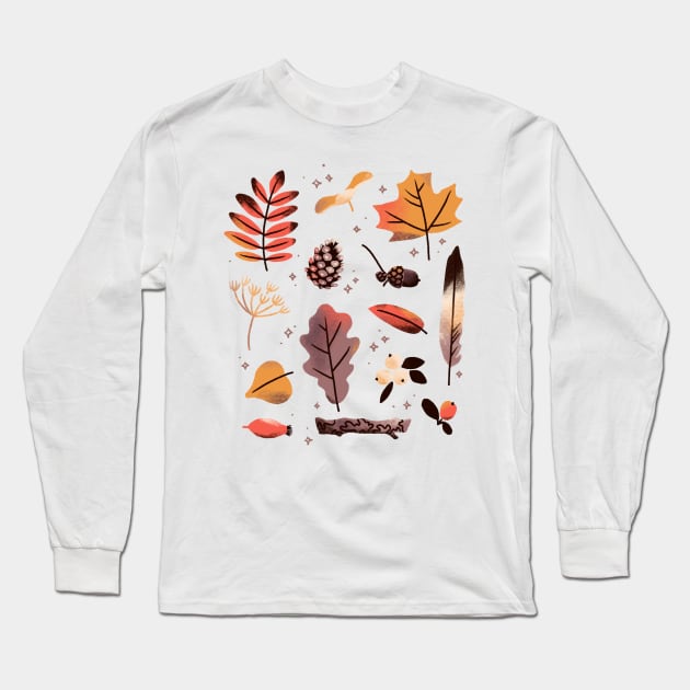 Fall Forage Long Sleeve T-Shirt by SashaKolesnik